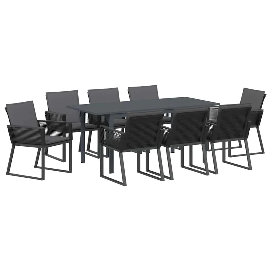Ensemble de salle à manger pour jardin 9 pcs Anthracite - 2