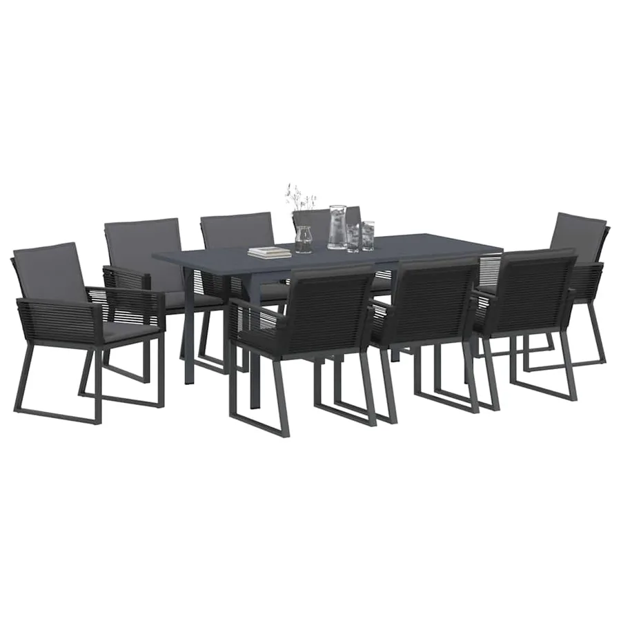Ensemble de salle à manger pour jardin 9 pcs Anthracite - 3