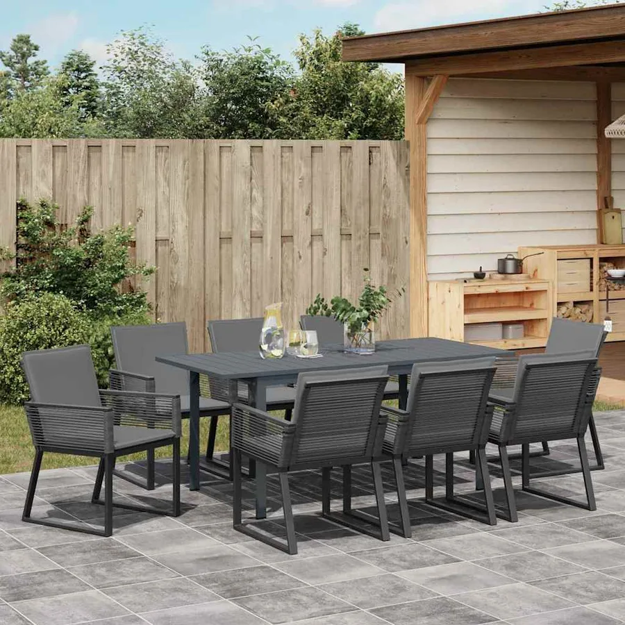 Ensemble de salle à manger pour jardin 9 pcs Anthracite - 4