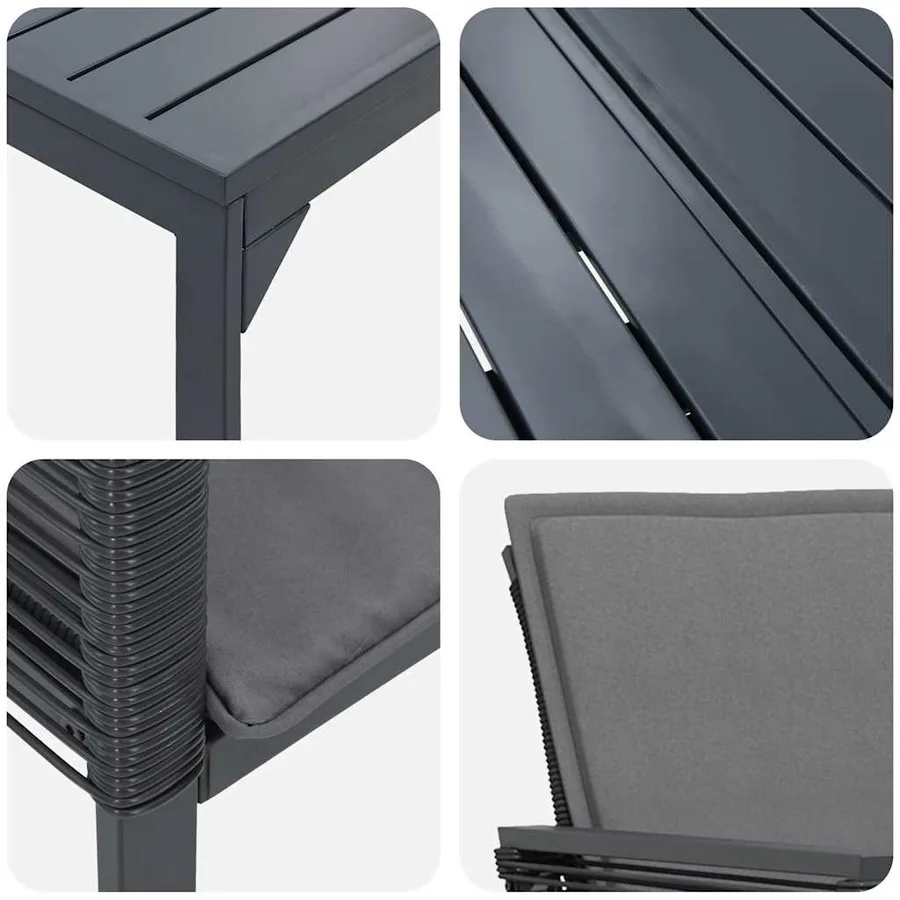 Ensemble de salle à manger pour jardin 9 pcs Anthracite - 9