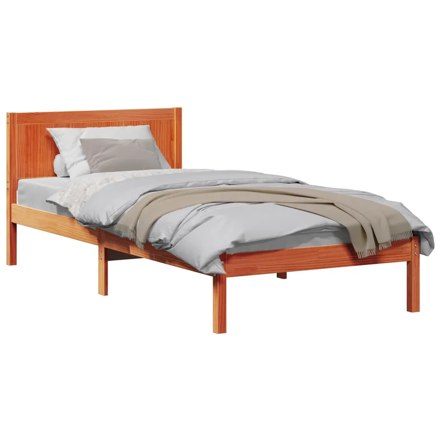 Cadre de lit Marron 80 x 200 cm Bois de pin massif - 2