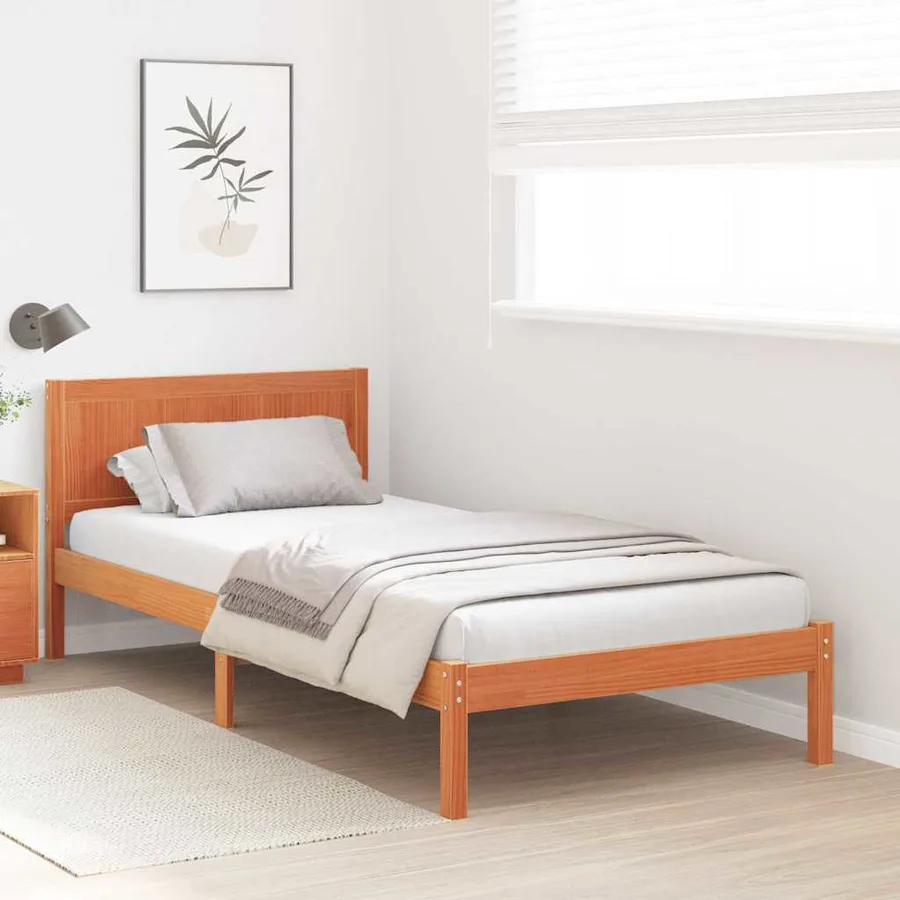 Cadre de lit Marron 80 x 200 cm Bois de pin massif - 3