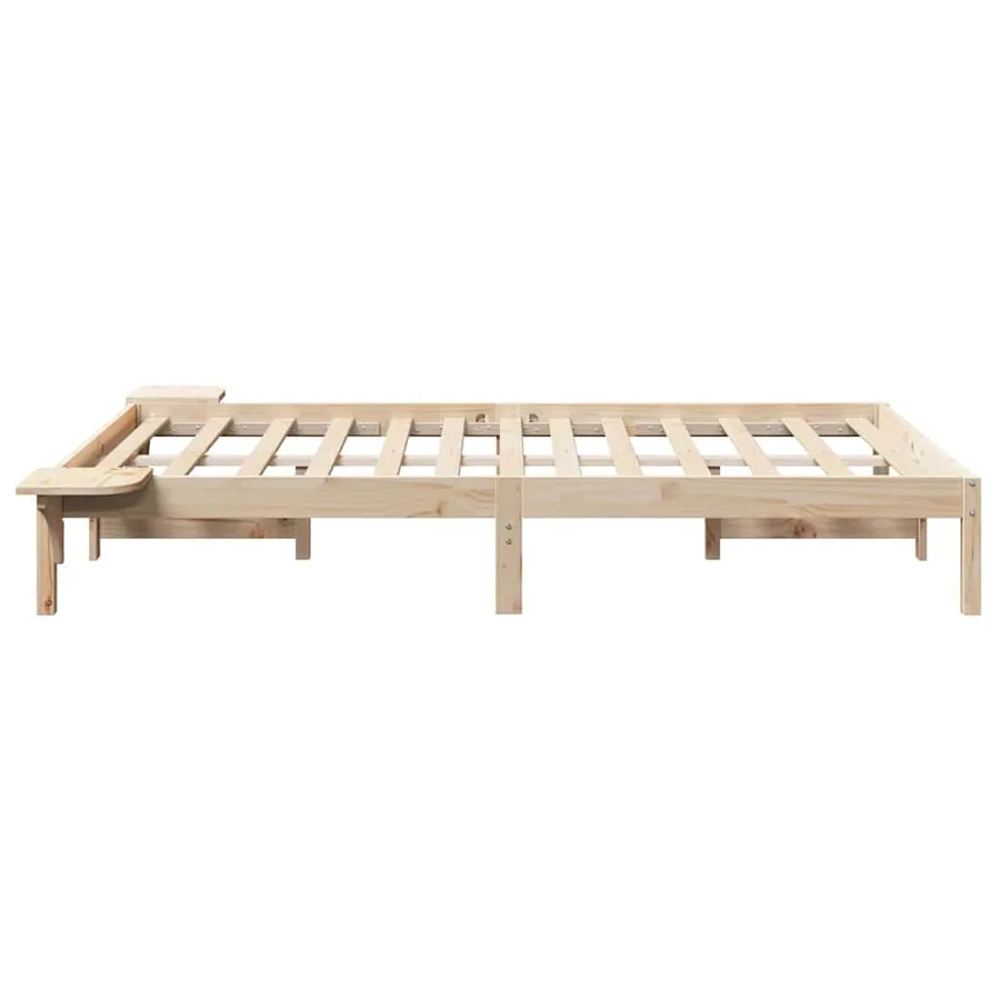 Cadre de lit Naturel 140 x 190 cm Pin massif - 6