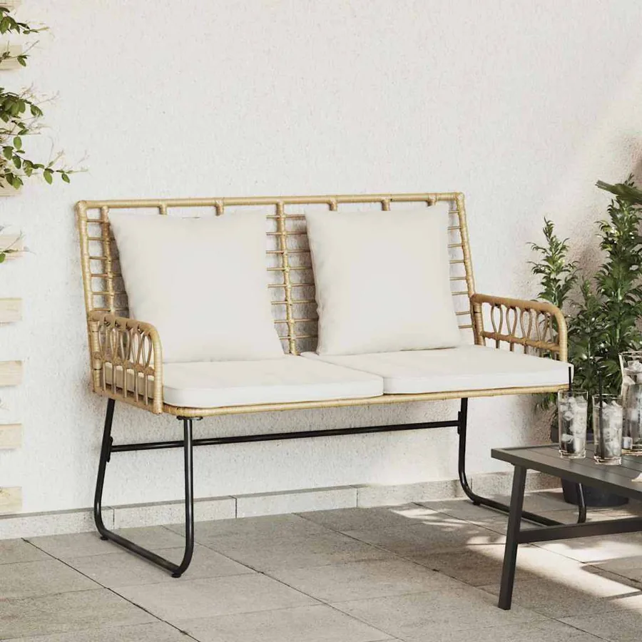 Banc de jardin Marron et Crème polyrotin