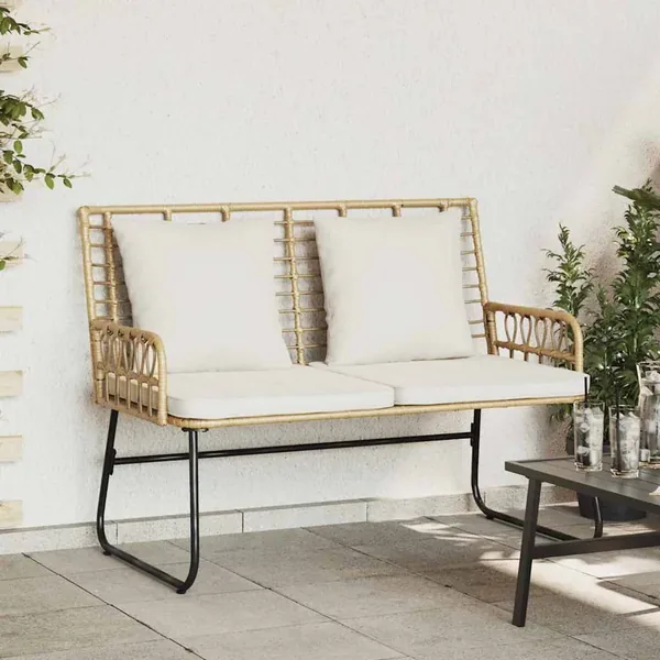 Banc de jardin Marron et Crème polyrotin