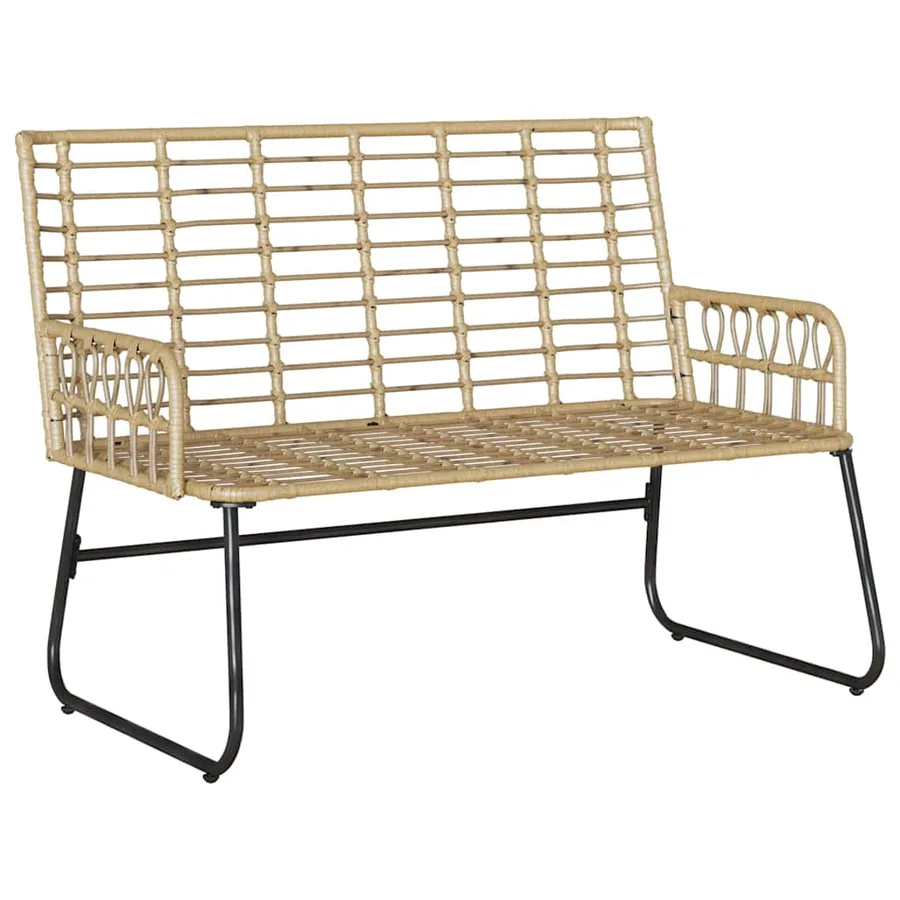 Banc de jardin Marron et Crème polyrotin - 4
