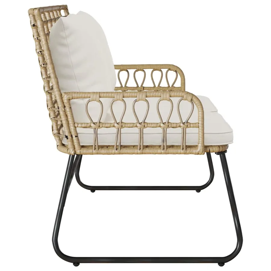 Banc de jardin Marron et Crème polyrotin - 6