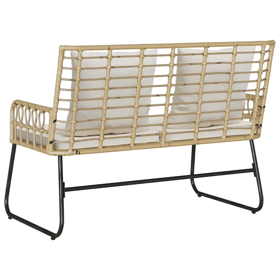 Banc de jardin Marron et Crème polyrotin - 7