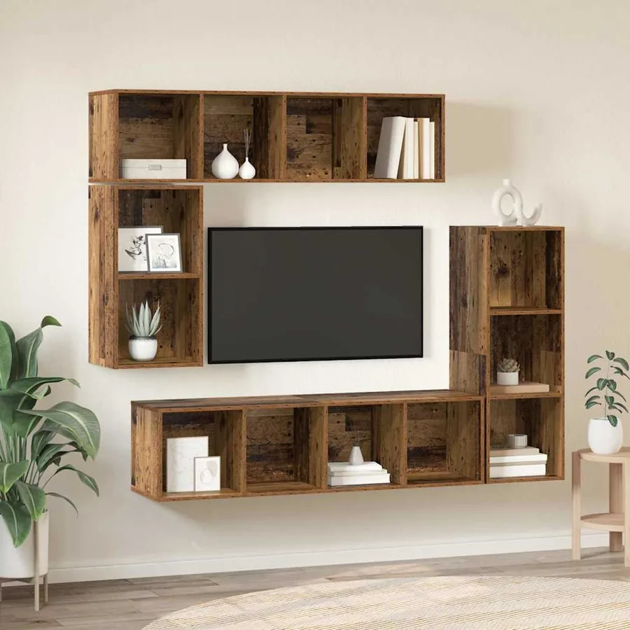 Ensemble meuble TV 4 pcs Bois ancien Bois d'ingénierie