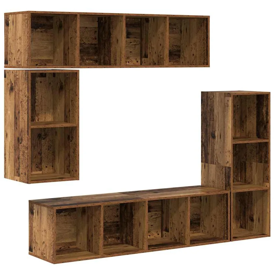 Ensemble meuble TV 4 pcs Bois ancien Bois d'ingénierie - 2