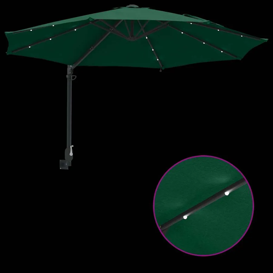 Parasol de jardin Vert 248 x 248 x 148 cm Polyester et Acier - 9