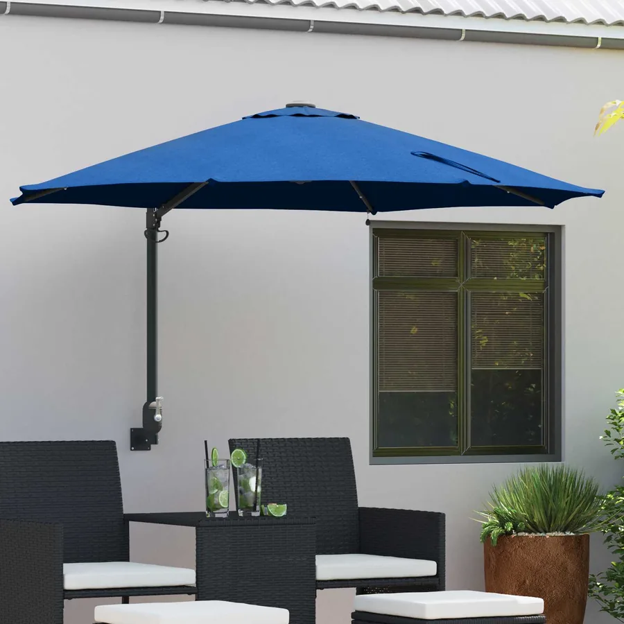 Parasol de jardin 248 x 248 x 148 cm Polyester et Acier Azur