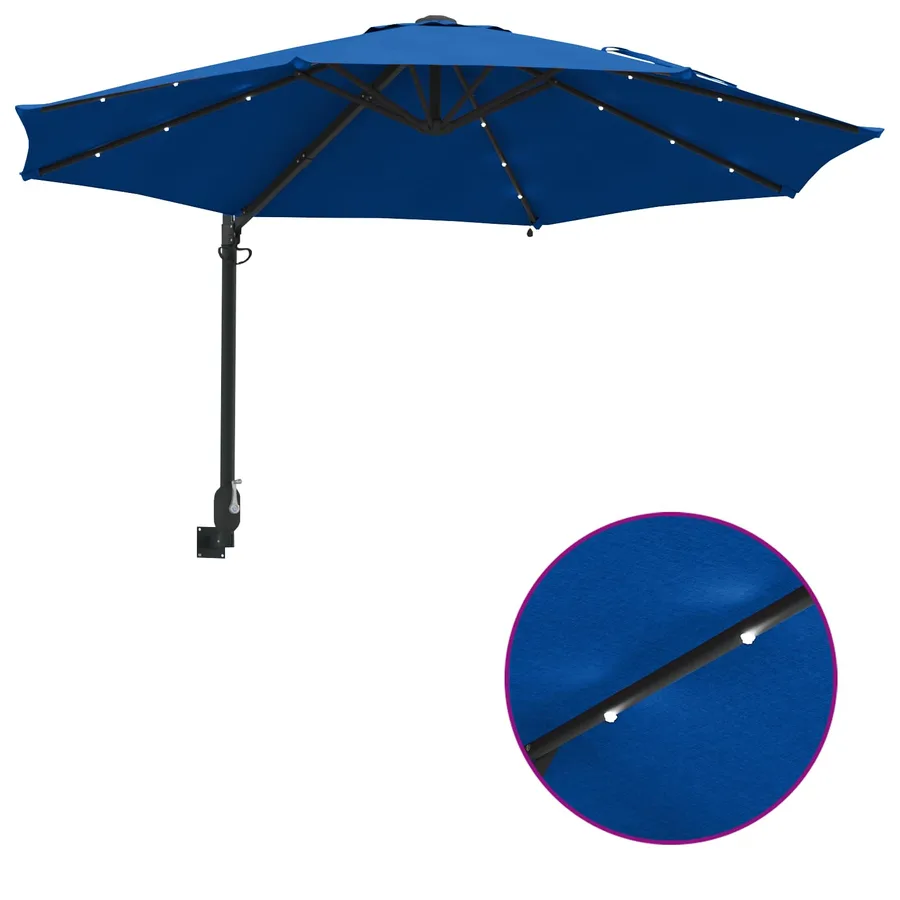 Parasol de jardin 248 x 248 x 148 cm Polyester et Acier Azur - 10