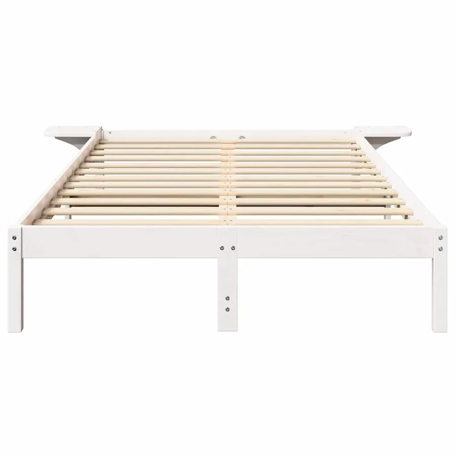 Cadre de lit Blanc 120 x 200 cm Pin massif - 5