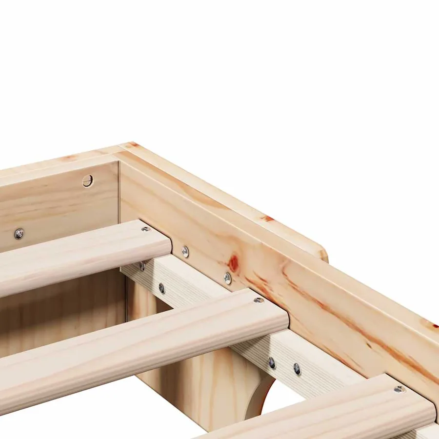 Cadre de lit Pin massif 90 x 200 cm Bois massif en pin - 7
