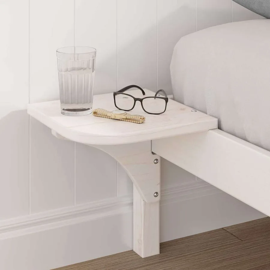 Cadre de lit Blanc 150 x 200 cm Pin massif - 3