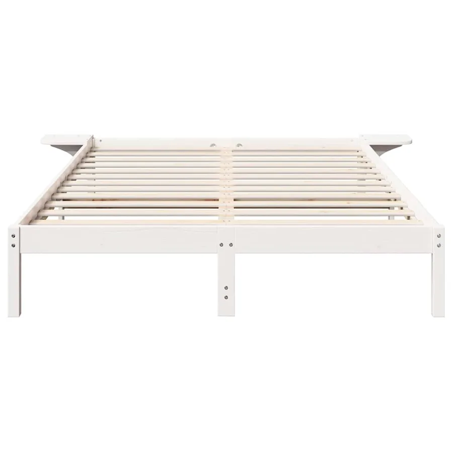 Cadre de lit Blanc 150 x 200 cm Pin massif - 5