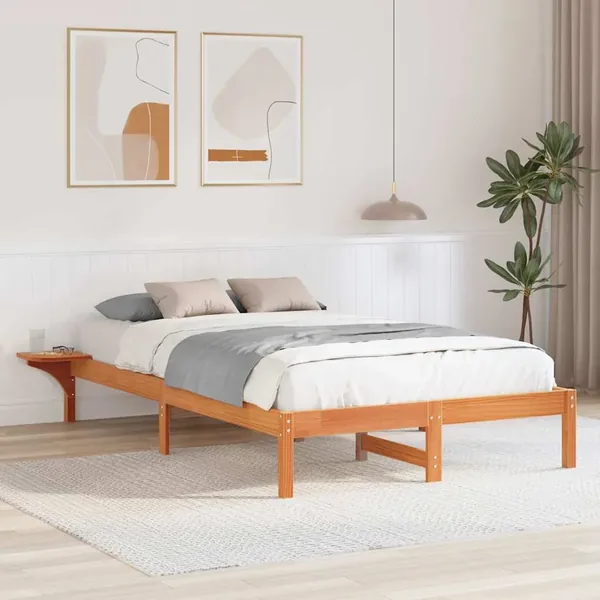 Cadre de lit Brun cire 120 x 190 cm Pin massif