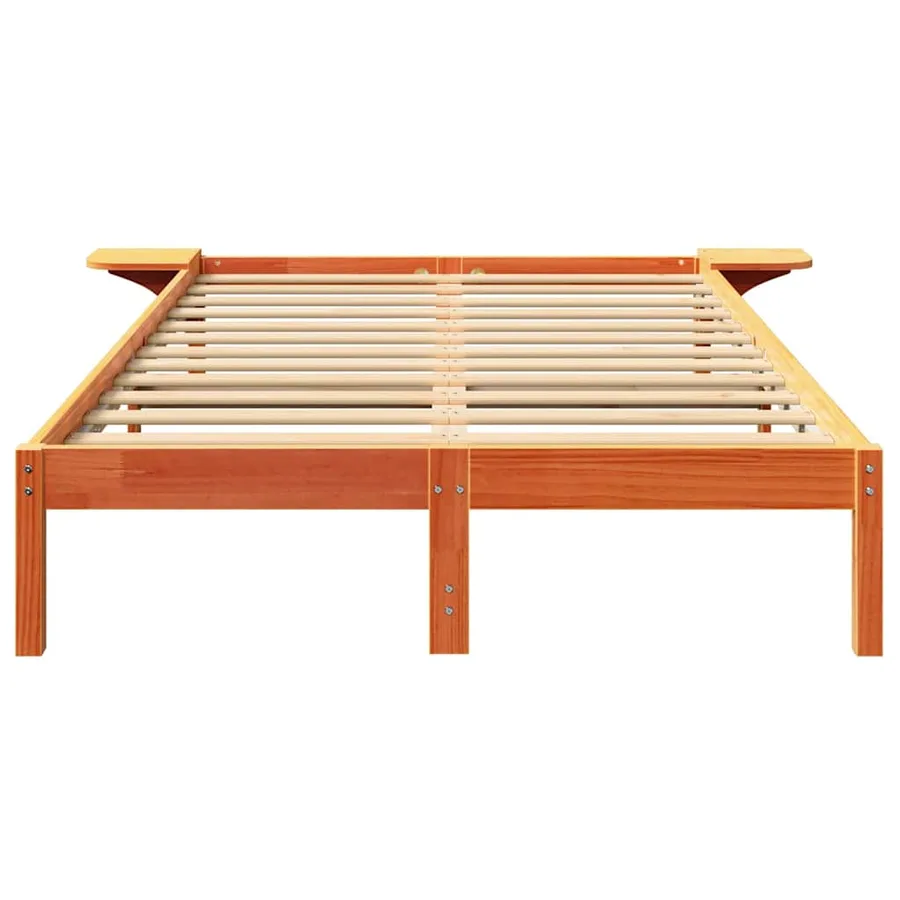 Cadre de lit Brun cire 120 x 190 cm Pin massif - 5