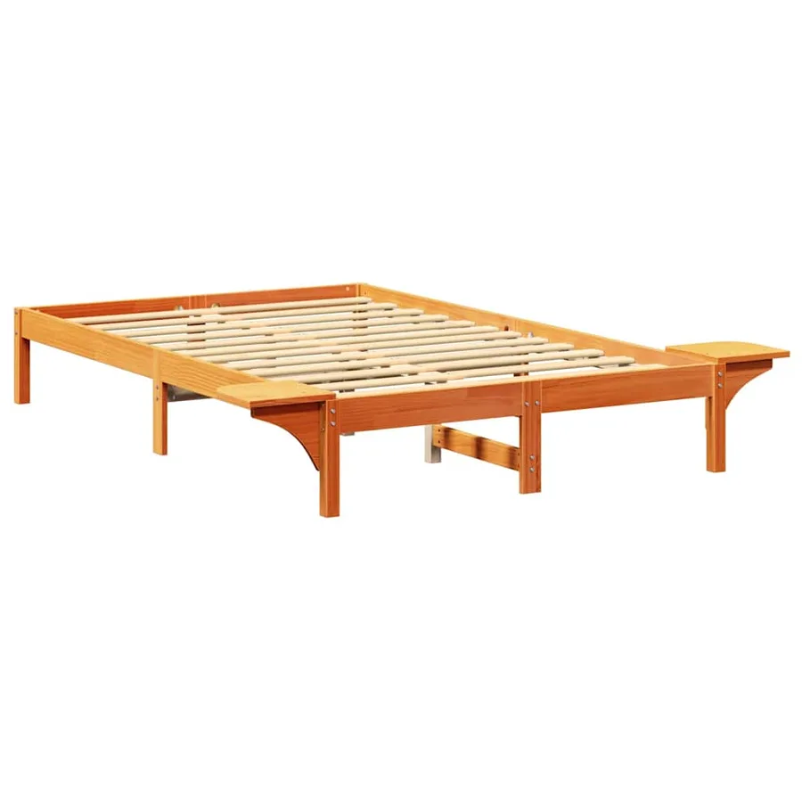 Cadre de lit Brun cire 120 x 190 cm Pin massif - 7