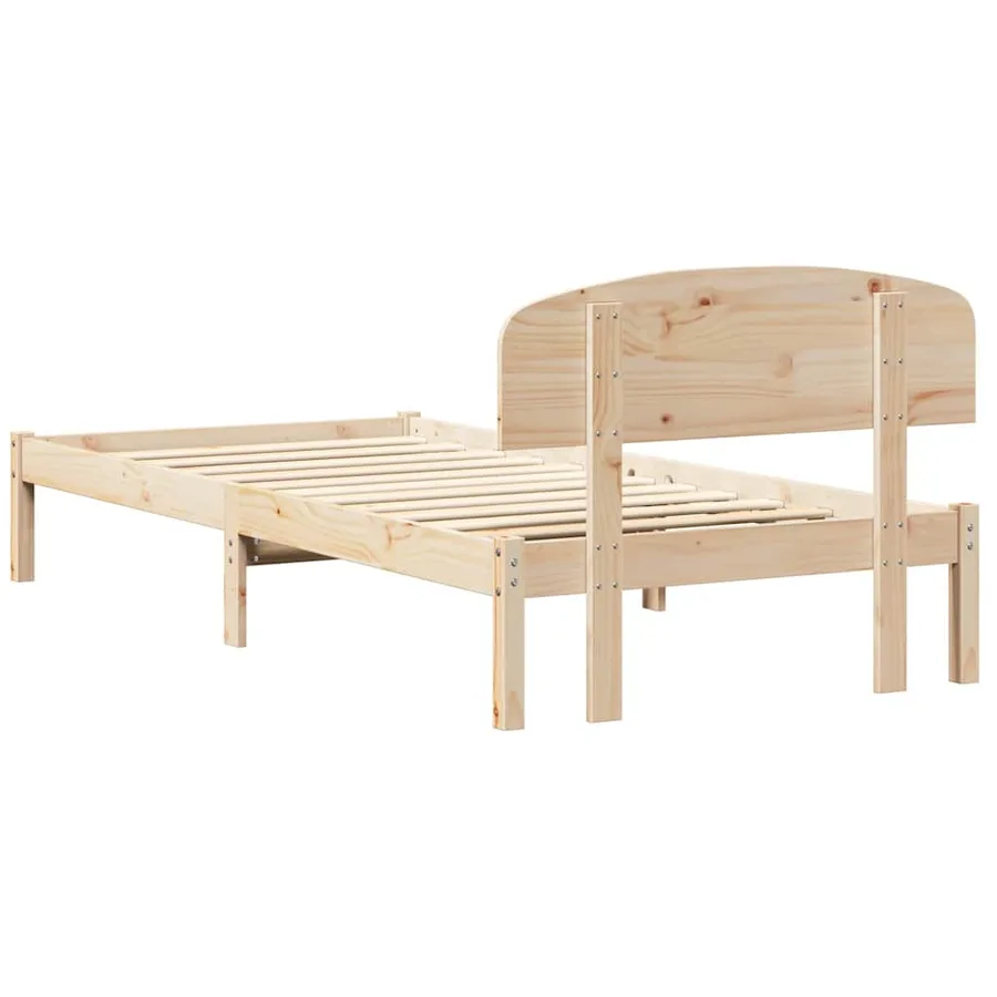 Cadre de lit avec tête de lit Naturel 90 x 190 cm Pin massif - 7