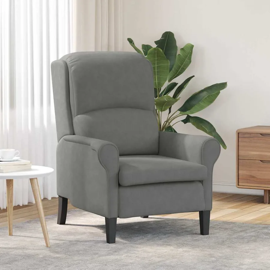 fauteuil Gris foncé 76 x 94 x 102 cm Microfibre
