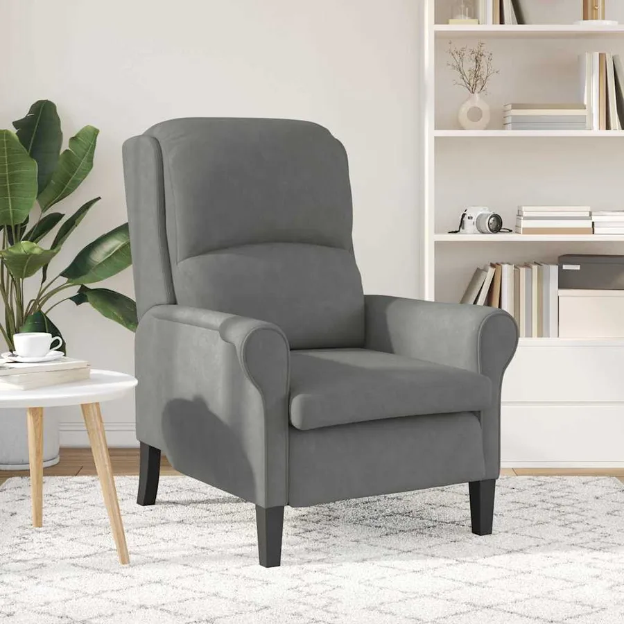 fauteuil Gris foncé 76 x 94 x 102 cm Microfibre - 3