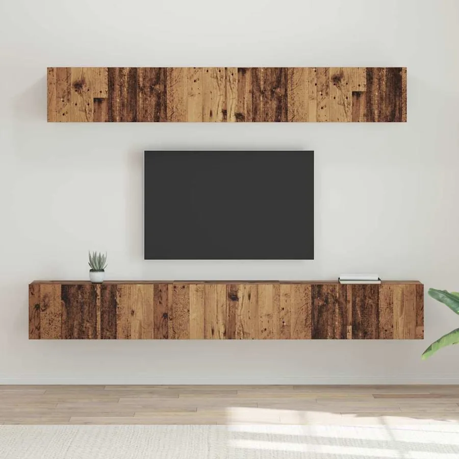 Ensemble meuble TV 5 pcs Bois Ancien Bois d'ingénierie