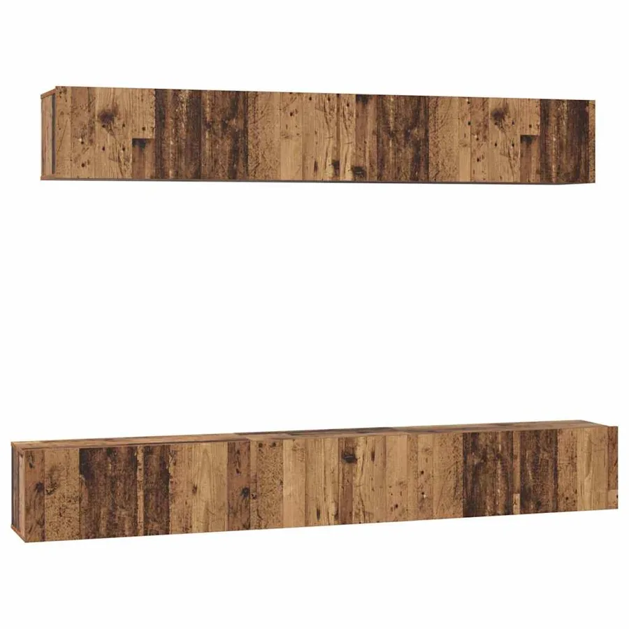 Ensemble meuble TV 5 pcs Bois Ancien Bois d'ingénierie - 2