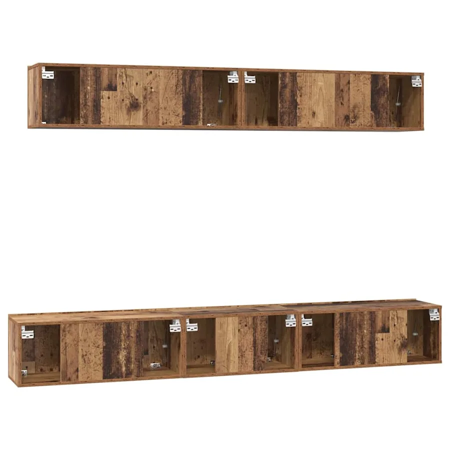 Ensemble meuble TV 5 pcs Bois Ancien Bois d'ingénierie - 8
