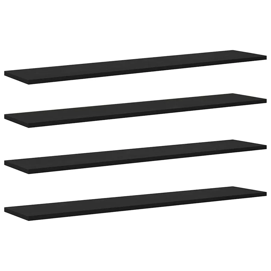 Étagère à livres 4 pcs Noir 100 x 20 x 1,5 cm Bois d'ingénierie - 2