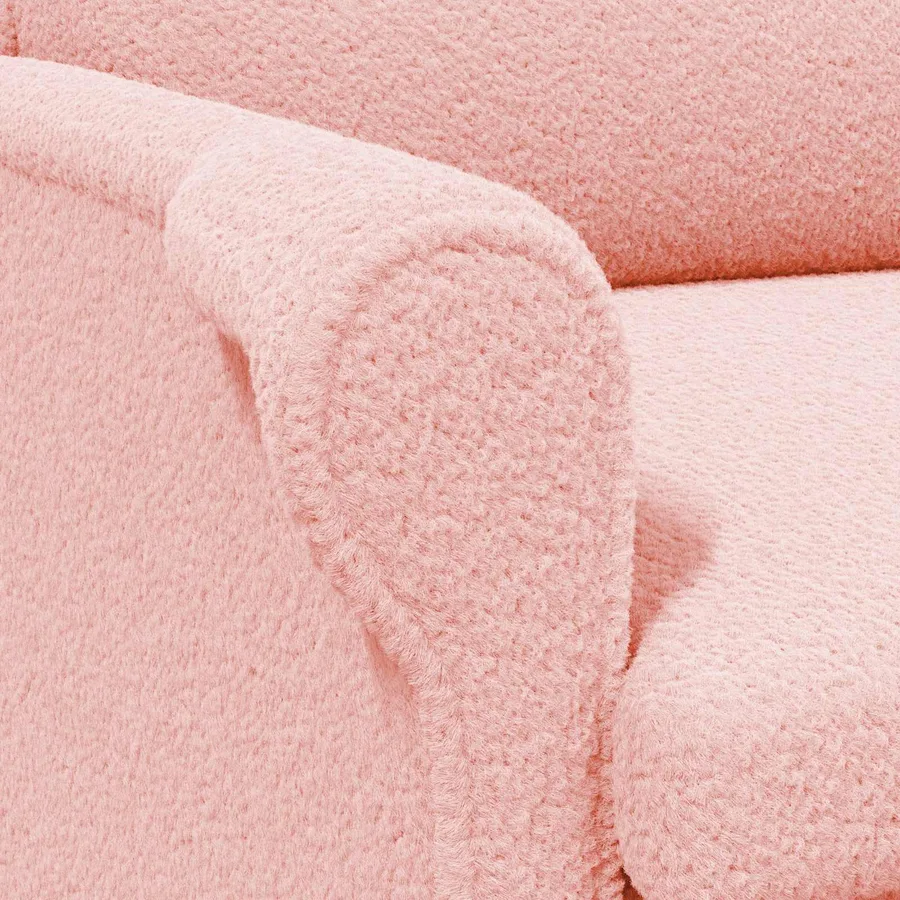 fauteuil Rose Tissu en Sherpa doux - 7