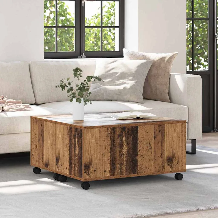Table basse Bois ancien 75 x 75 x 38 cm Bois d'ingénierie - 4