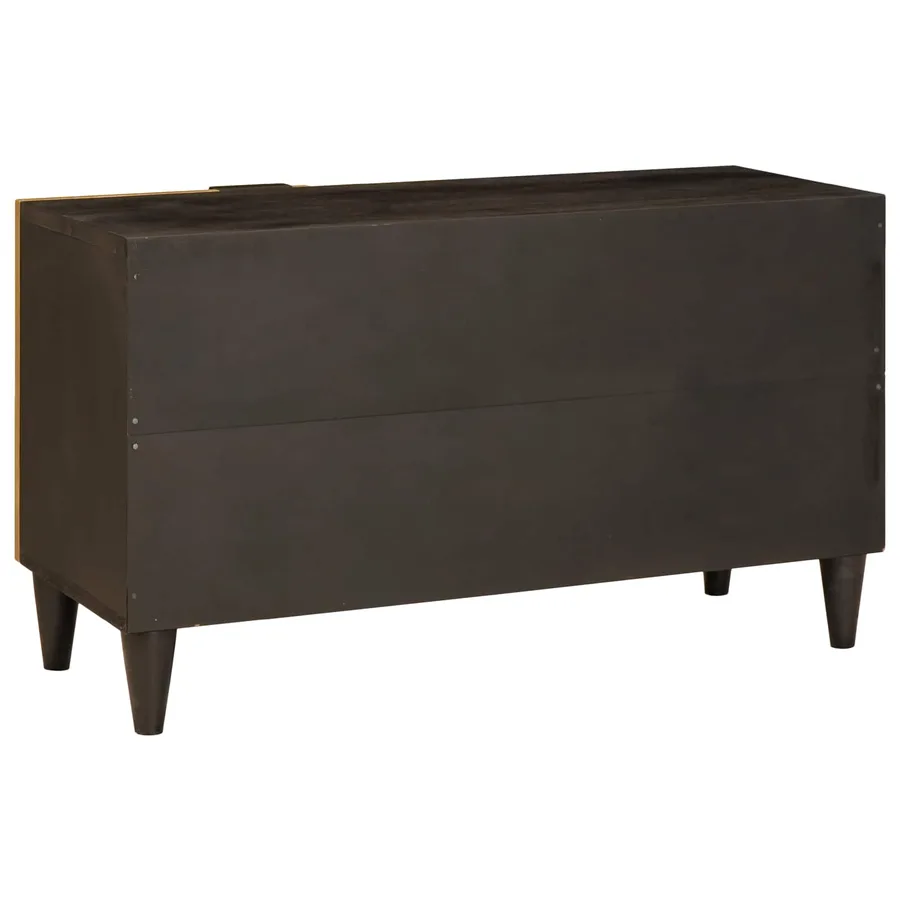 Meuble TV Noir et or 80 x 33 x 46 cm Bois d'ingénierie - 9