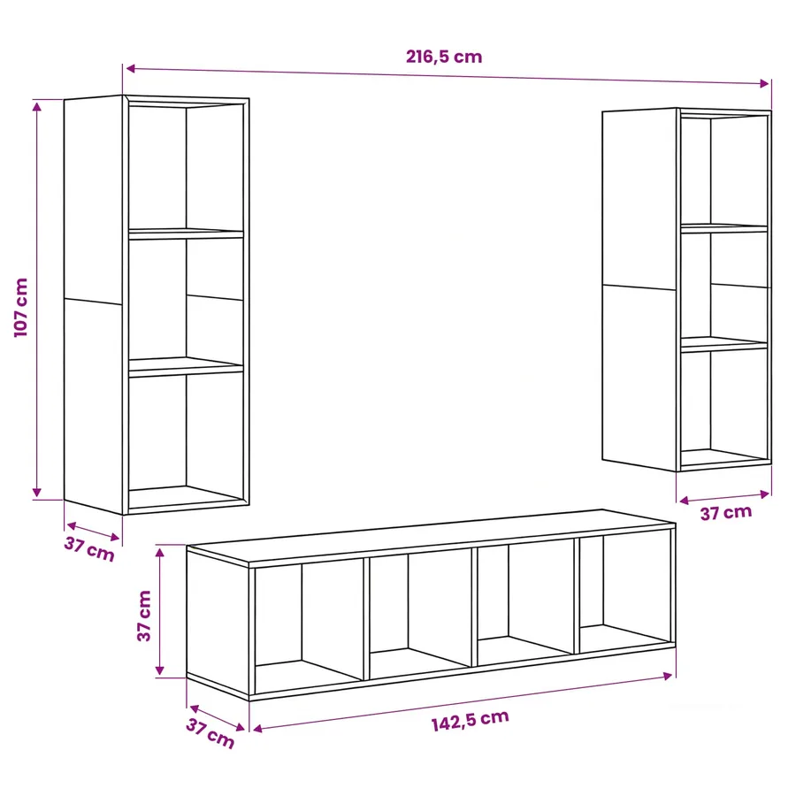 Ensemble meuble TV 3 pcs Chêne noir Bois d'ingénierie - 10