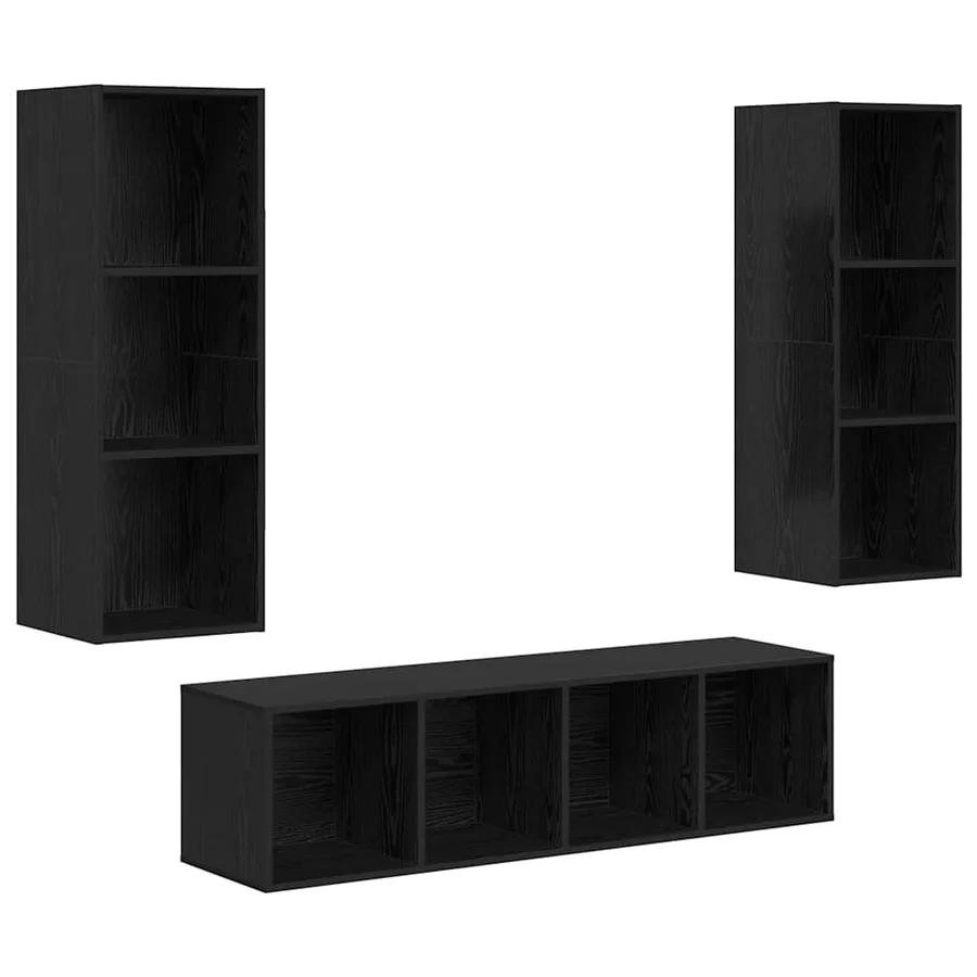 Ensemble meuble TV 3 pcs Chêne noir Bois d'ingénierie - 2