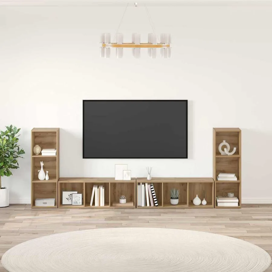 Ensemble meuble TV 4 pcs Chêne artisanal Bois d'ingénierie