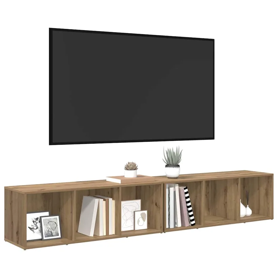 Ensemble meuble TV 2 pcs Chêne artisanal 37 x 35 x 107cm - 3