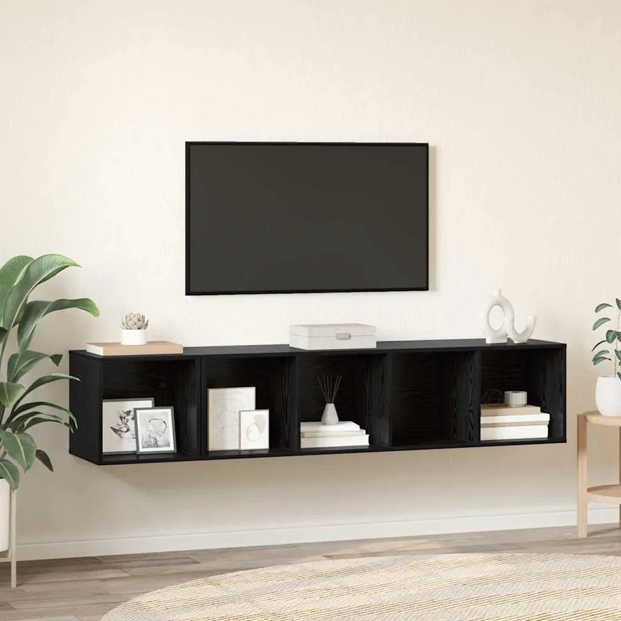 Ensemble de meubles TV 2 pcs Chêne noir Bois d'ingénierie