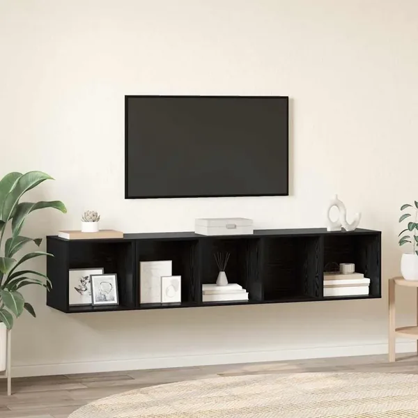Ensemble de meubles TV 2 pcs Chêne noir Bois d'ingénierie
