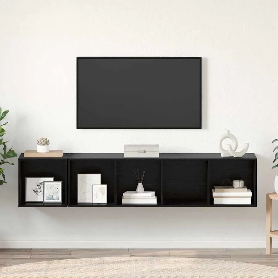 Ensemble de meubles TV 2 pcs Chêne noir Bois d'ingénierie - 4