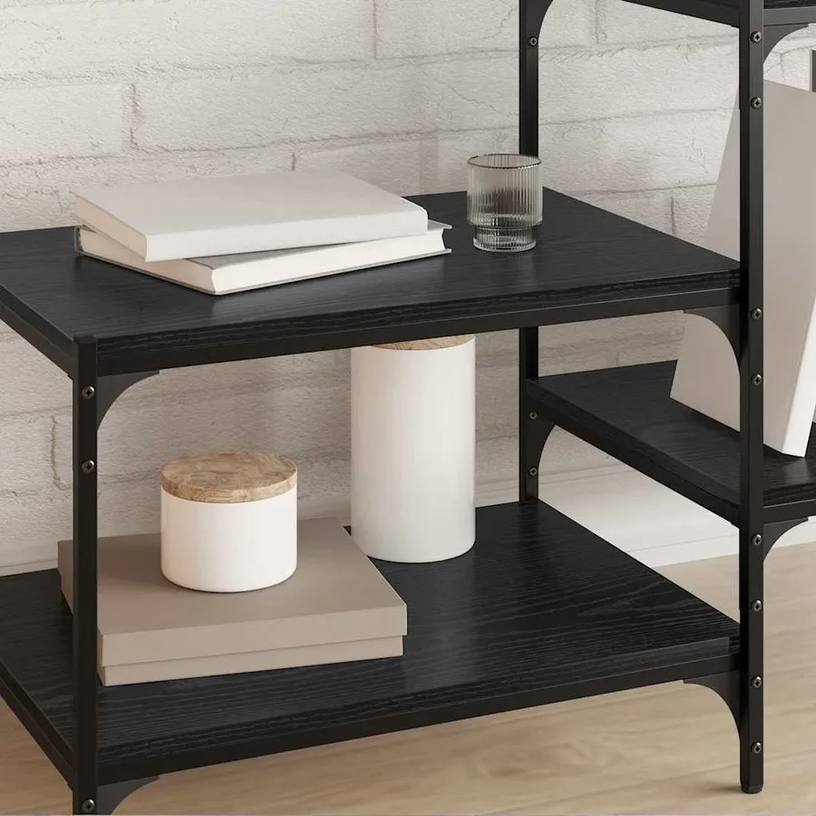 Étagère à livres 4 pcs Noir 60 x 40 x 1,5 cm Bois d'ingénierie - 4