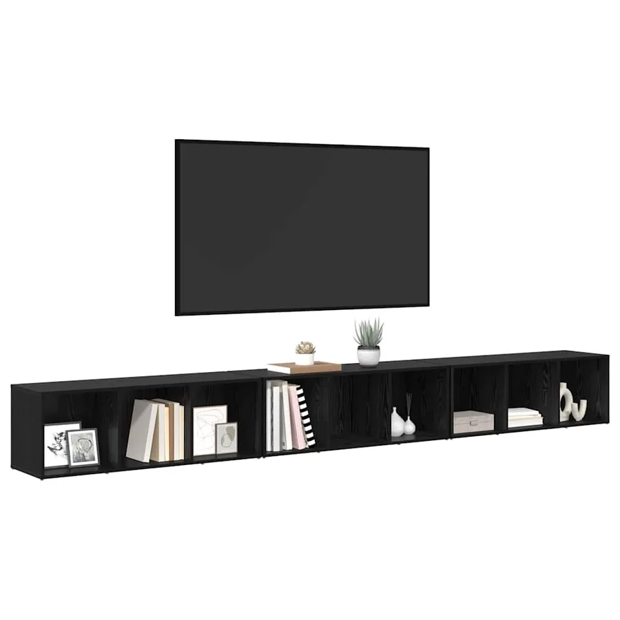 Ensemble meuble TV 3 pcs Chêne noir 37 x 35 x 107 cm - 3