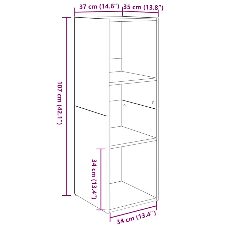 Ensemble meuble TV 3 pcs Chêne noir 37 x 35 x 107 cm - 8