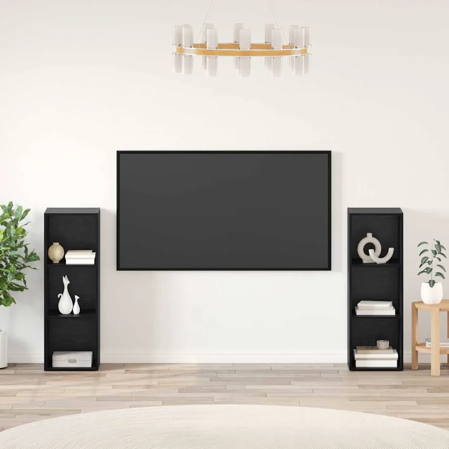 Ensemble meuble TV 2 pcs Chêne noir 107 x 35 x 37 cm