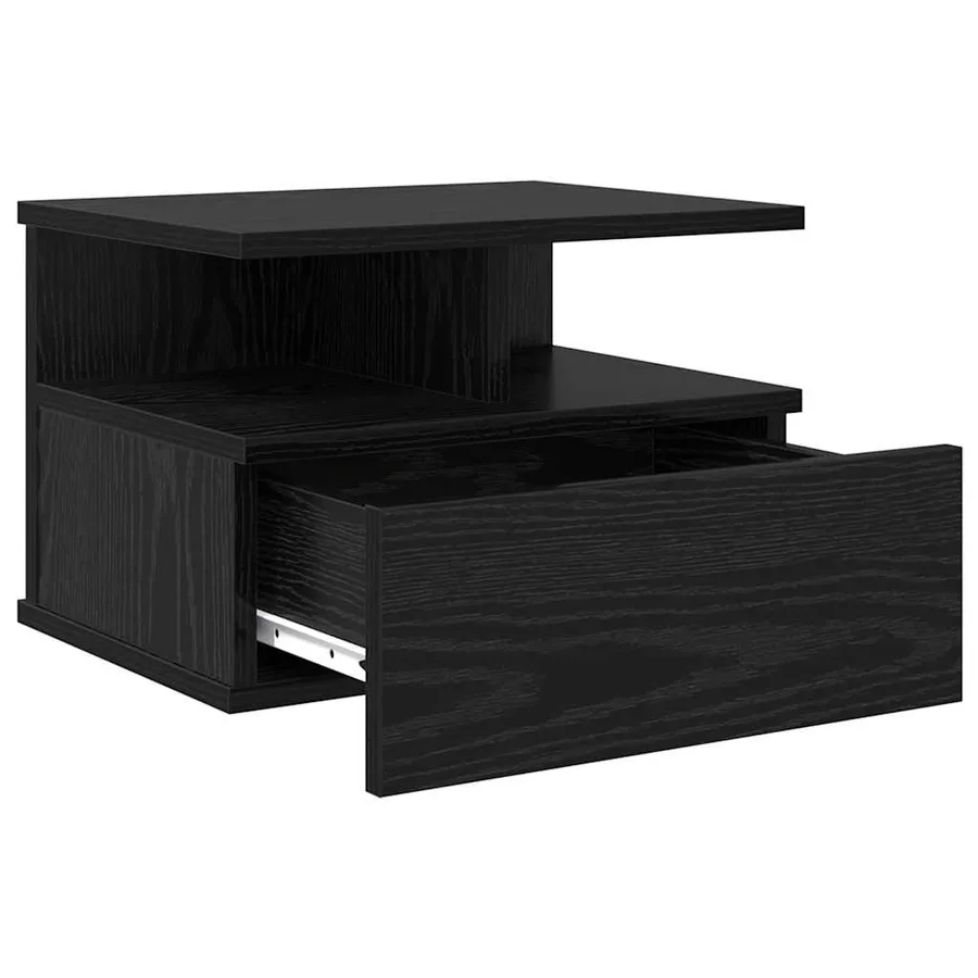 Table de nuit flottante 2 pcs Chêne noir 40 x 31 x 28 cm - 5