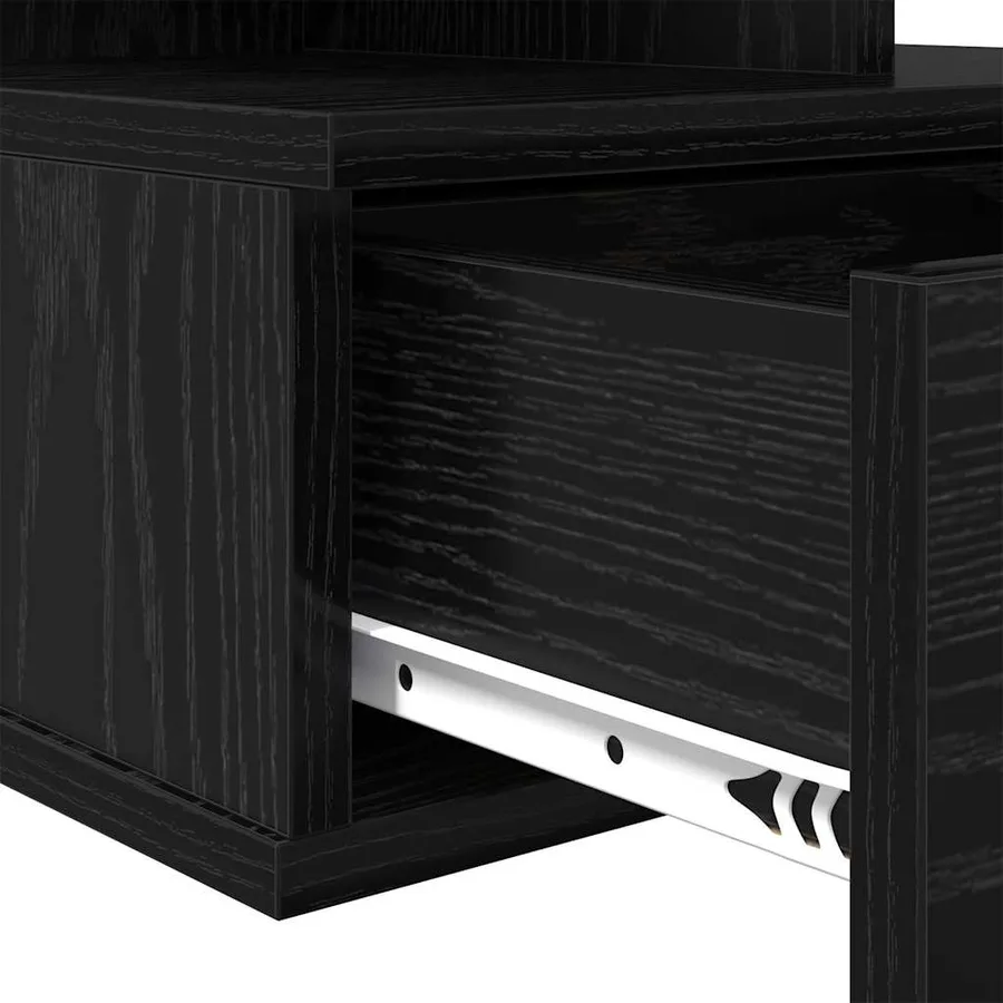 Table de nuit flottante 2 pcs Chêne noir 40 x 31 x 28 cm - 9