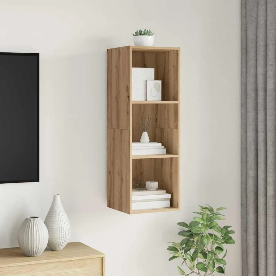Ensemble meuble TV 37 x 37 x 107 cm Chêne artisanal