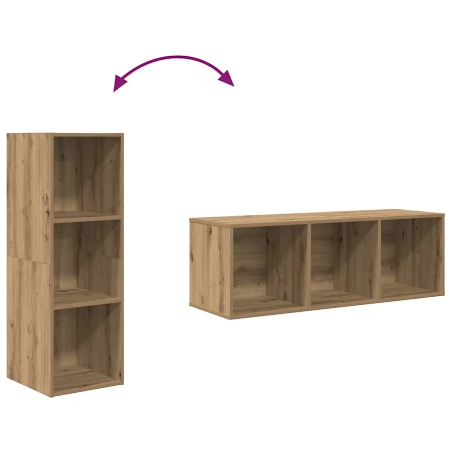 Ensemble meuble TV 37 x 37 x 107 cm Chêne artisanal - 12