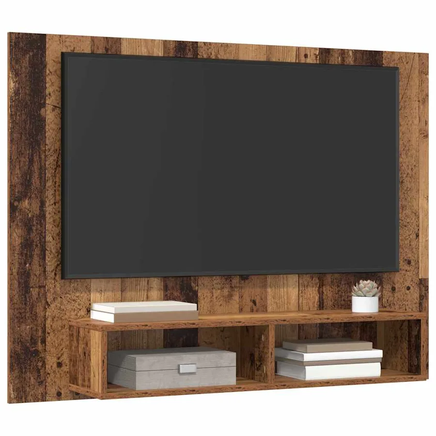Ensemble meuble TV Montage mural Bois Ancien 120 x 23,5 x 90 cm - 3